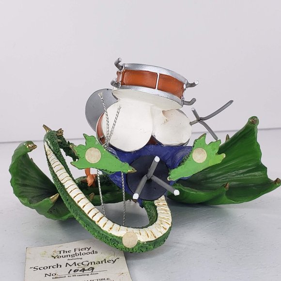 Hamilton Collection Dragon Fiery Youngbloods Scorch McGnarley Figurine Drummer - Picture 6 of 9